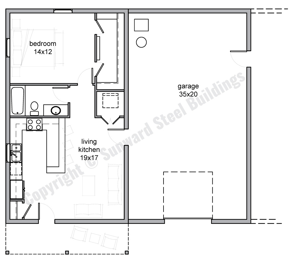 Barndominium Floor Plans  1 2 or 3 Bedroom Barn Home Plans 